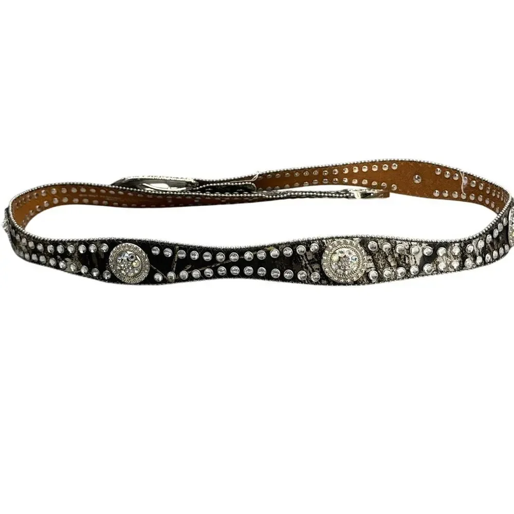 Blazin Roxx Camo Leather Western Rhinestone Embellishments Belt Women XL 40